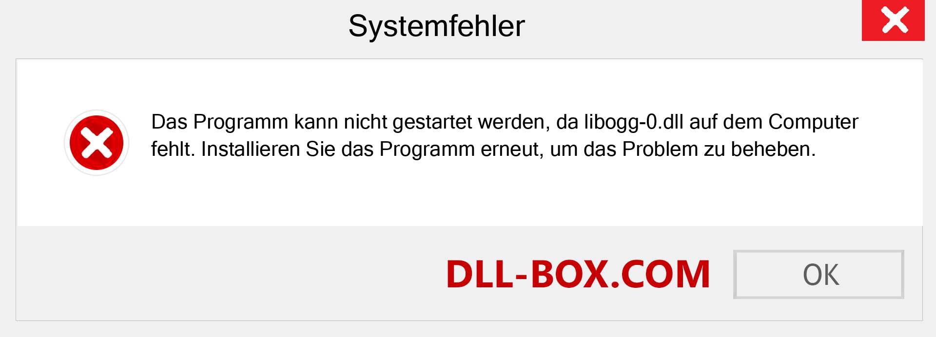 libogg-0.dll-Datei fehlt?. Download für Windows 7, 8, 10 - Fix libogg-0 dll Missing Error unter Windows, Fotos, Bildern